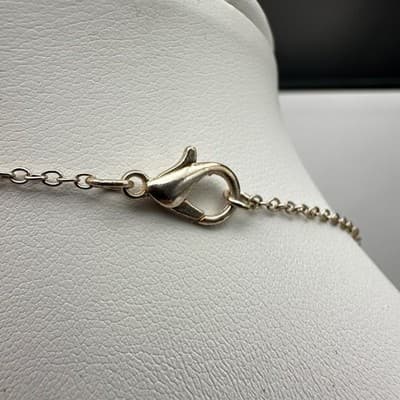 Vintage 90s Red Black Resin Beads Charm Necklace Silver Tone Women's Jewelry - Thumbnail 7