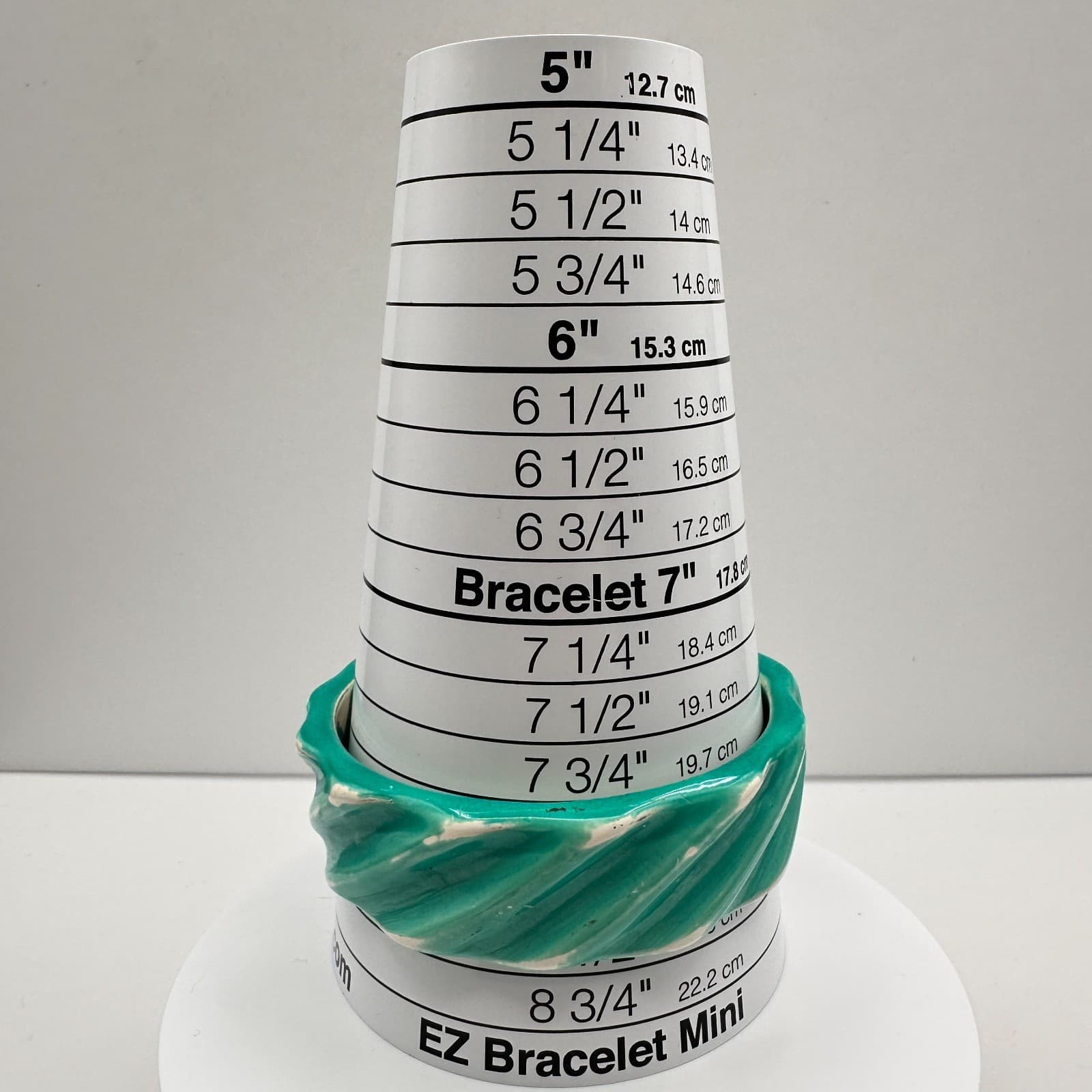 Vintage 80s See Green Ceramic Bracelet Twisted Ribbed Chunky Pottery Jewelry - Thumbnail 9