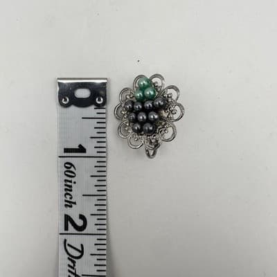 Vintage 80s Faux Pearl Twisted Rope Necklace & Earrings Set Silver Tone Women's - Thumbnail 18