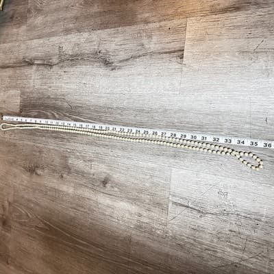 Vintage 90s Trio Strand Faux Pearl Necklace Cream Statement Women's Jewlery - Thumbnail 6