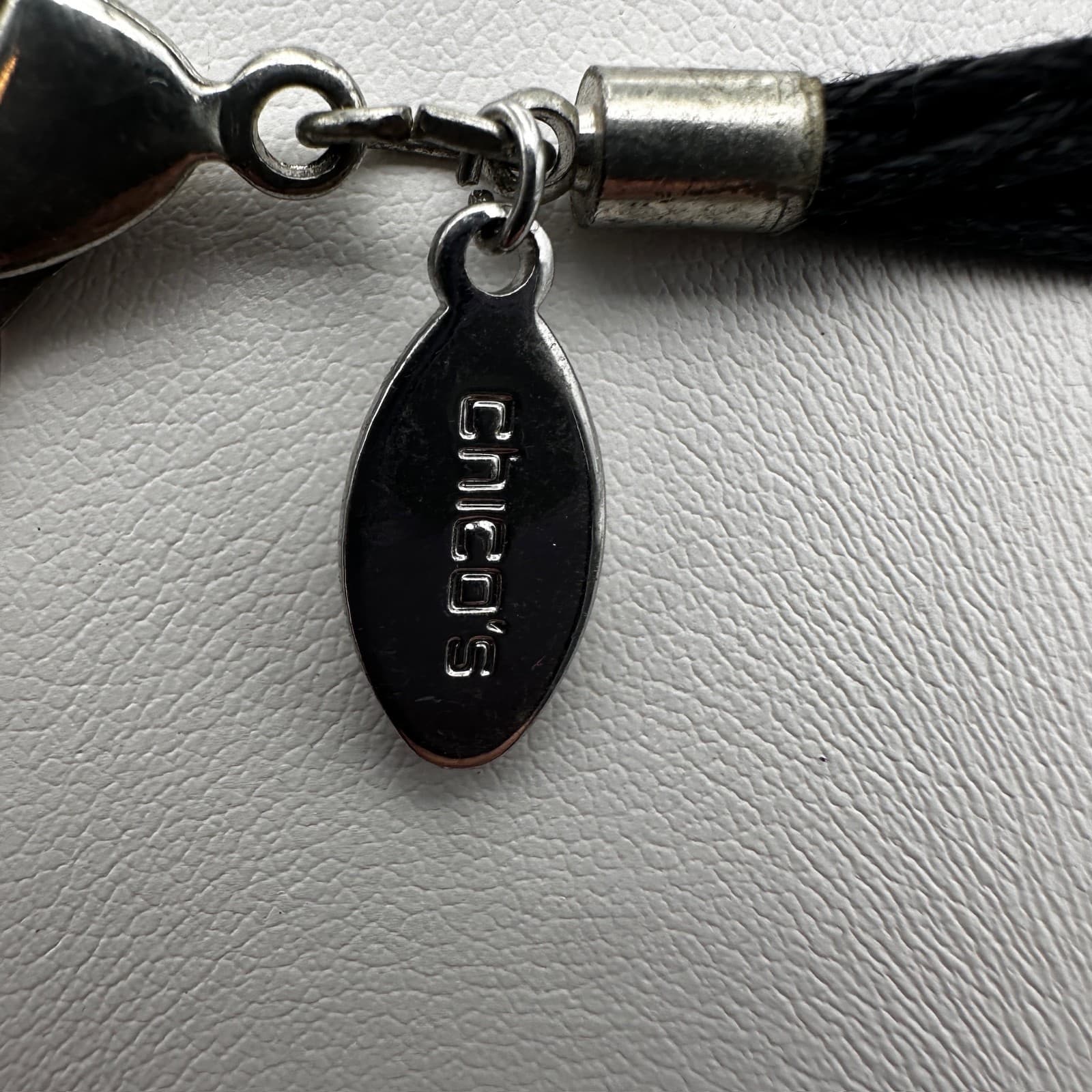 Vintage Chico's 90s Boho Bib Necklace Black Beads Beige Raffia Tassels Jewelry - Thumbnail 7