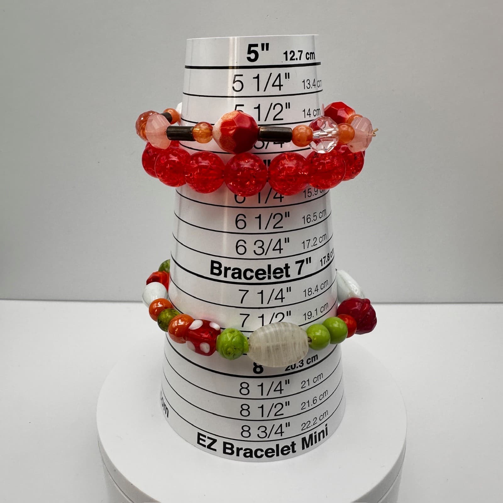 Vintage 90s Beaded Stretch Bracelets Set Glass Acrylic Women's Jewelry - Thumbnail 15