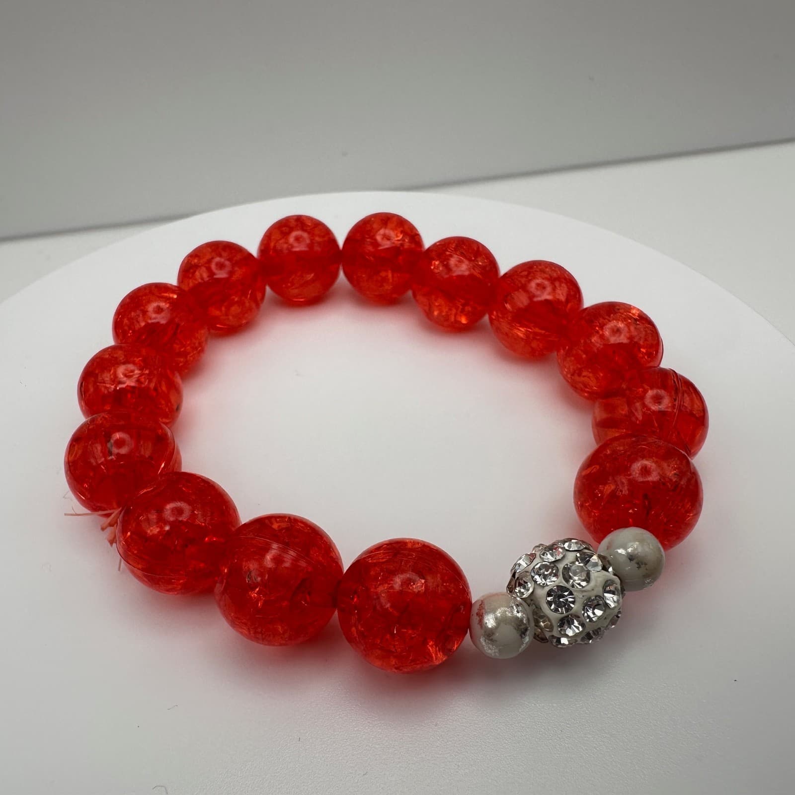 Vintage 90s Beaded Stretch Bracelets Set Glass Acrylic Women's Jewelry - Thumbnail 10