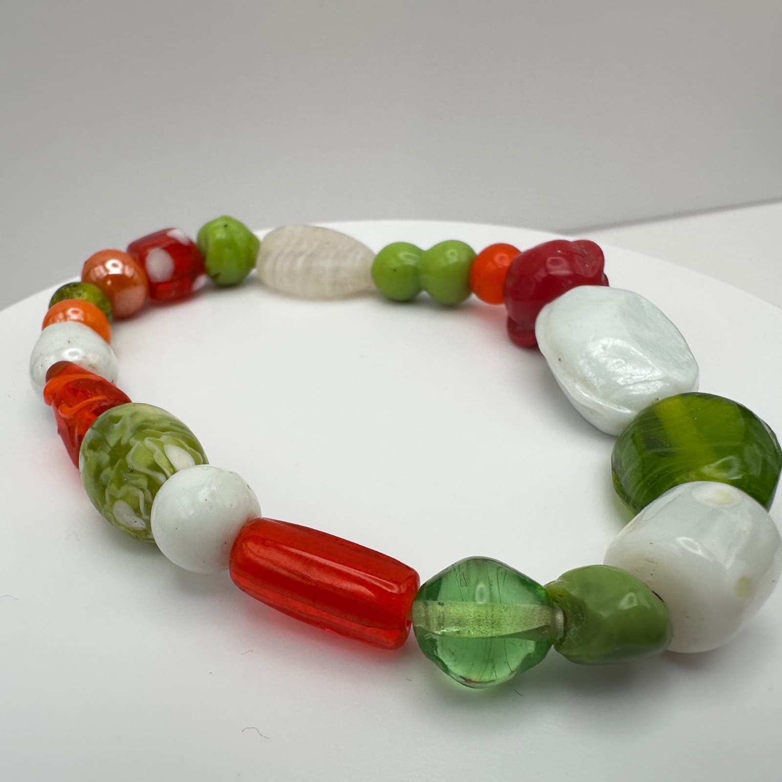 Vintage 90s Beaded Stretch Bracelets Set Glass Acrylic Women's Jewelry - Thumbnail 12