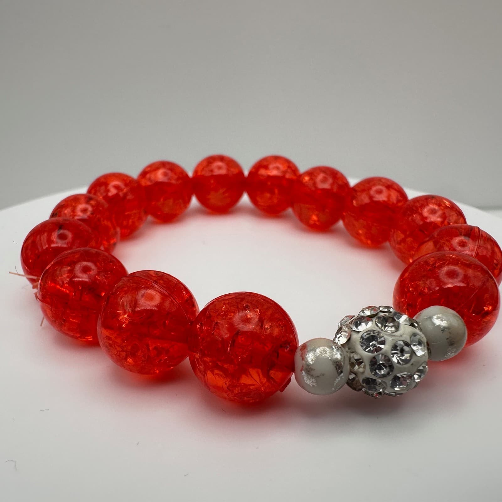 Vintage 90s Beaded Stretch Bracelets Set Glass Acrylic Women's Jewelry - Thumbnail 8