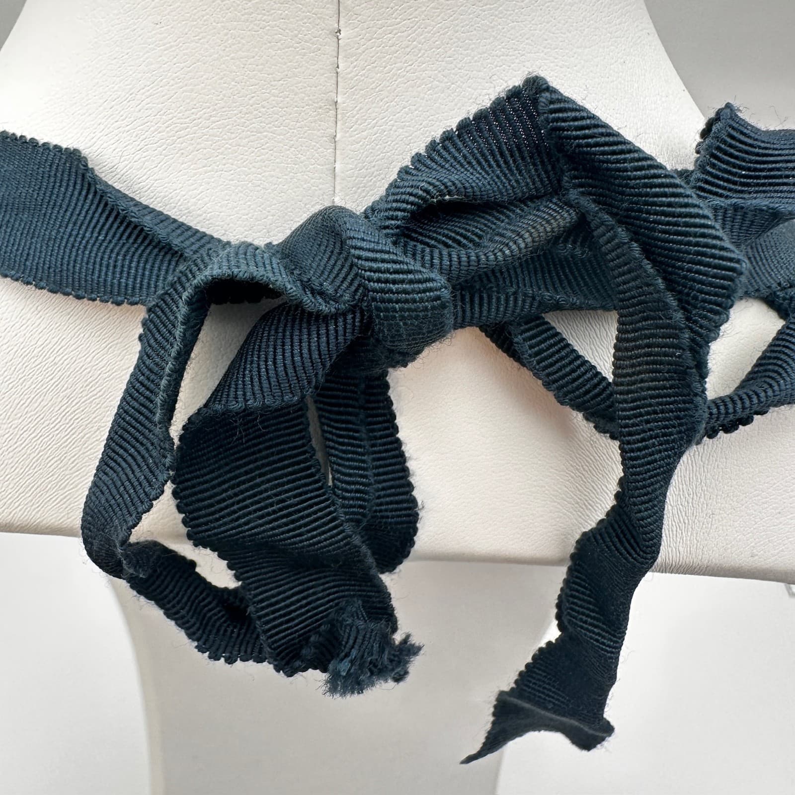 Vintage 90s Multi Strand Blue Beaded Ribbon Statement Necklace Women's Jewelry - Thumbnail 12