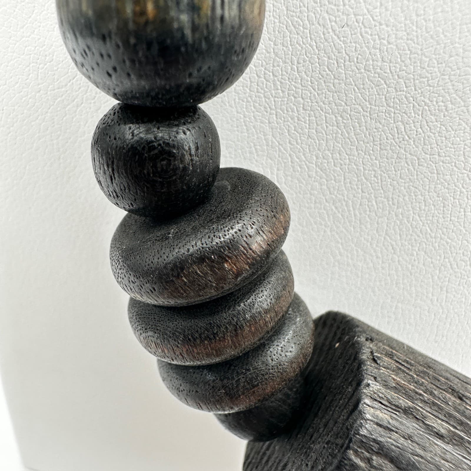 Vintage 90s Multi-Shape Black Wood Bead Necklace Women's Jewelry - Thumbnail 7