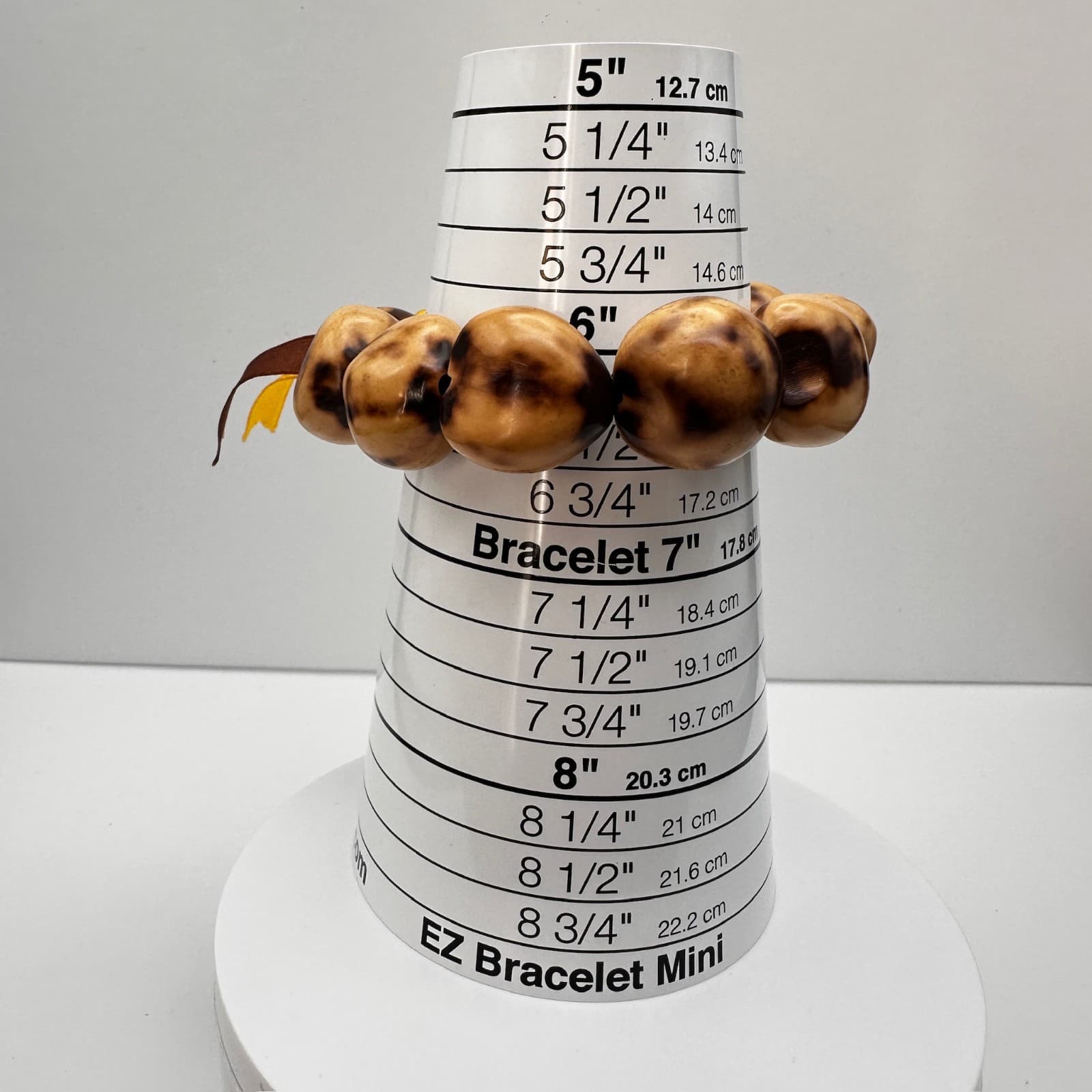 Vintage 90s Kukui Nut Brown Bracelet Hawaiian Luau Ribbon Women's Jewelry - Thumbnail 9