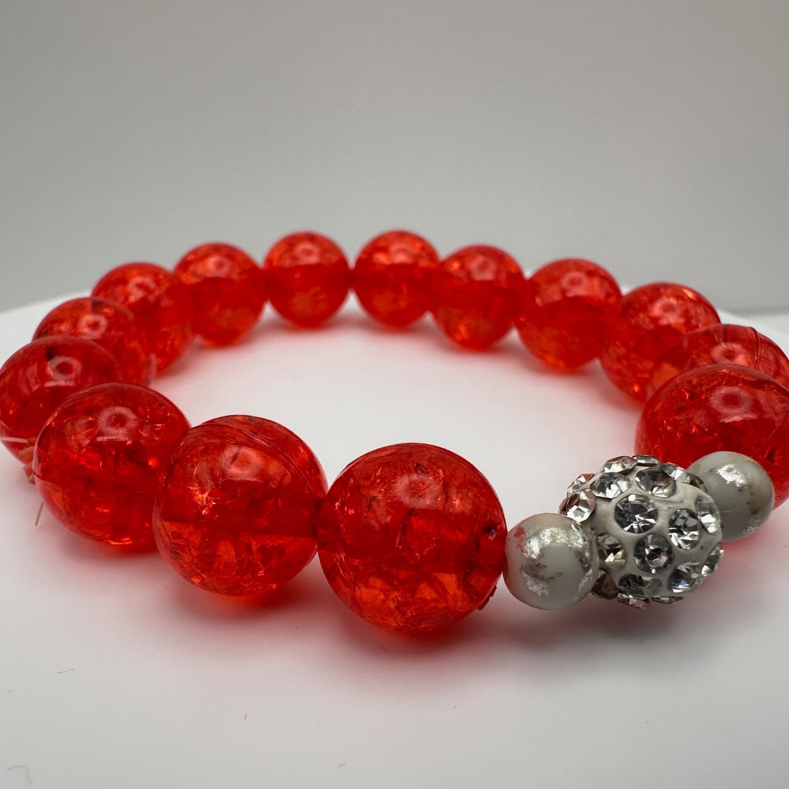 Vintage 90s Beaded Stretch Bracelets Set Glass Acrylic Women's Jewelry - Thumbnail 9