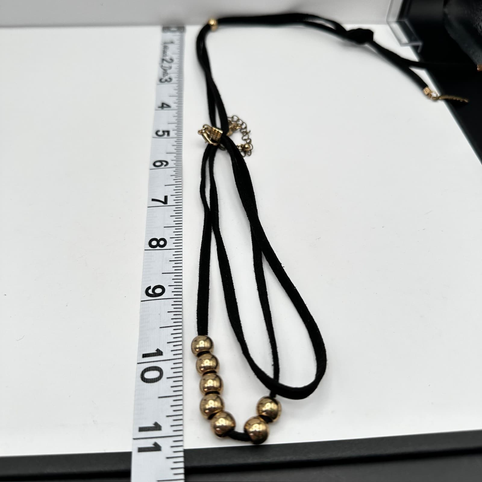 Vintage 90s Gold Tone Bead Double Cord Necklace Women's Jewelry - Thumbnail 12