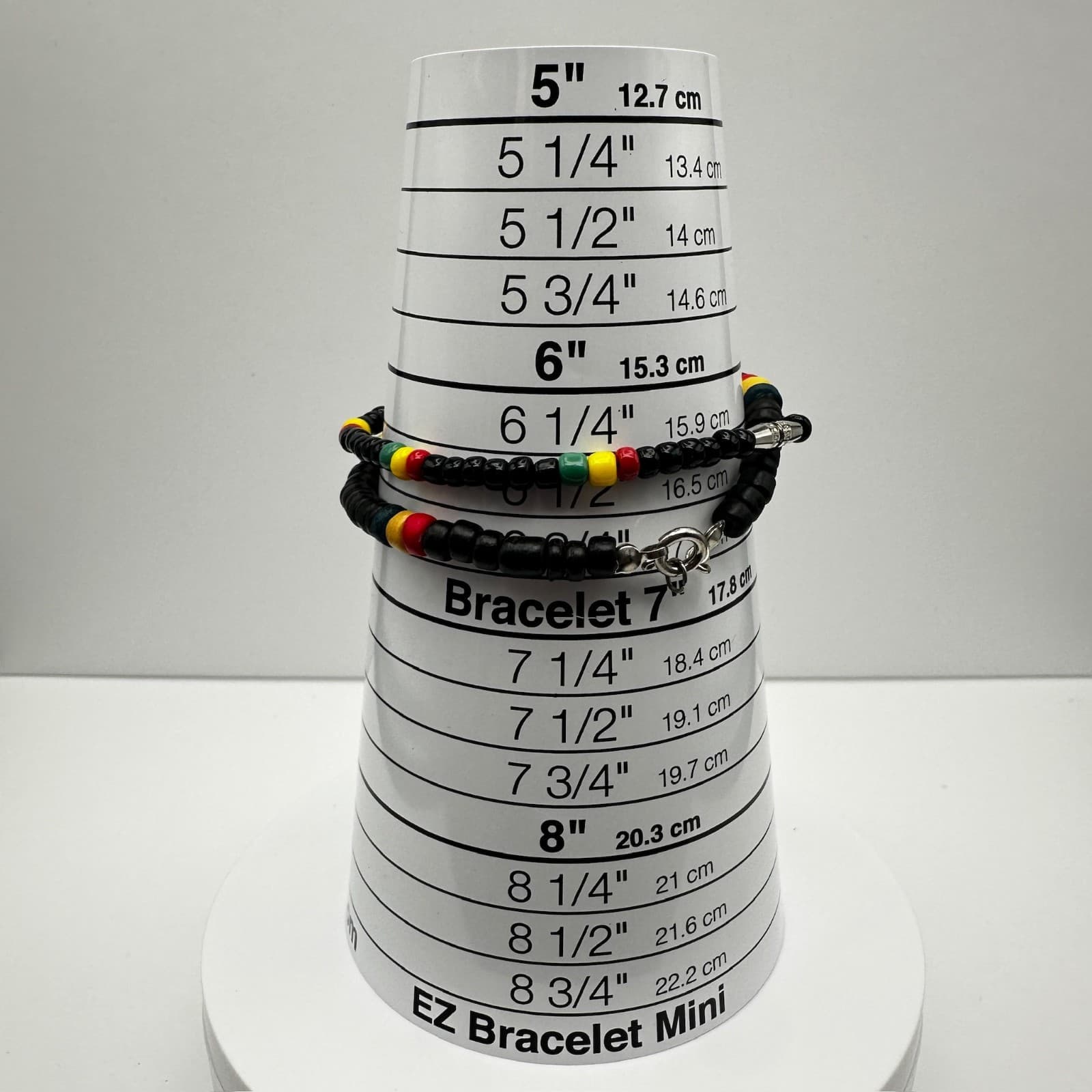 vintage 80s Rastafarian Black Bead Necklace & Bracelet Set RYG Accents Jewelry - Thumbnail 11