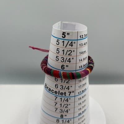 Adjustable Woven Textile Friendship Bracelet Multicolor Boho Cord Bracelet - Thumbnail 6