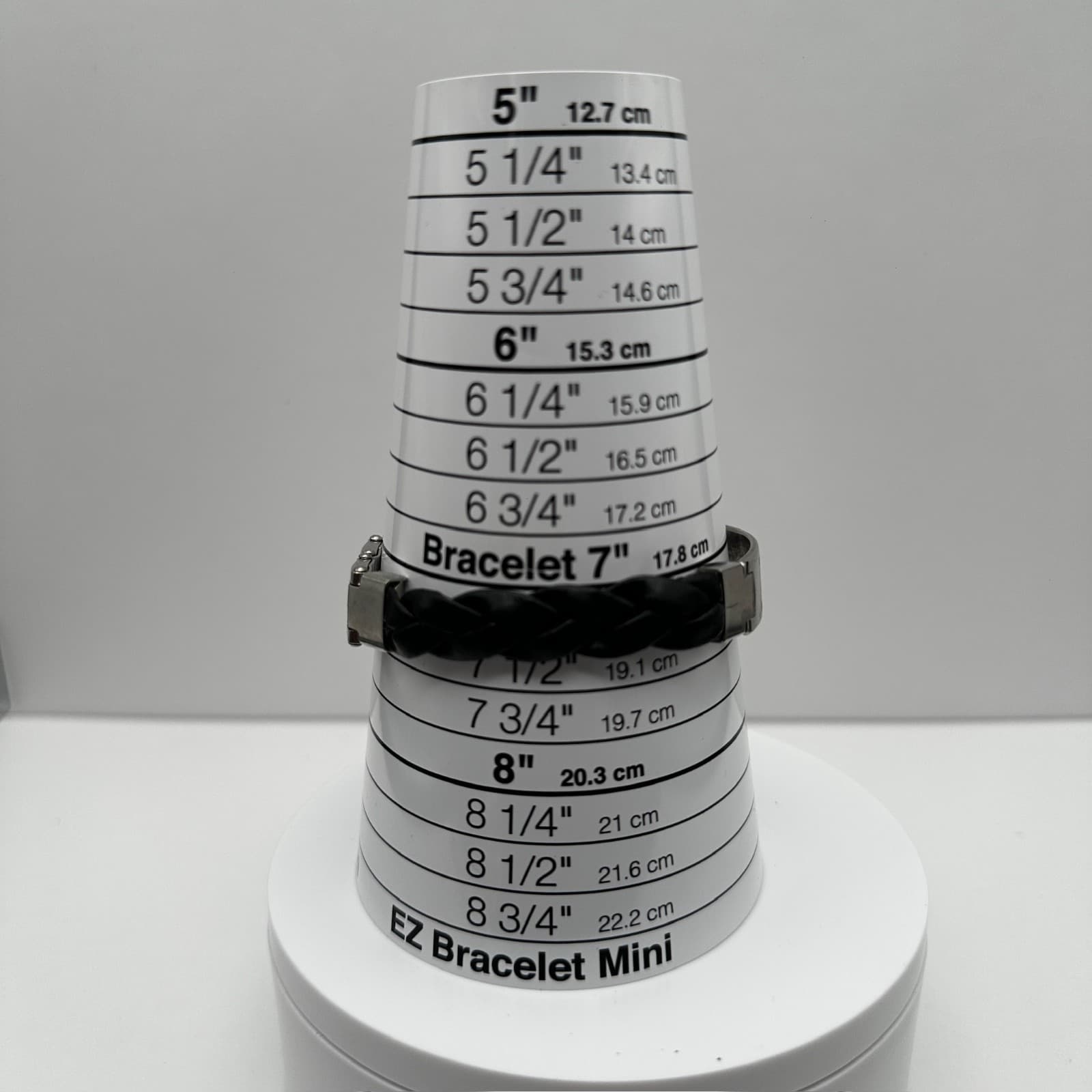 Vintage 90s Stainless Steel Black Braided Leather Bracelet Silver Tone Jewelry - Thumbnail 12