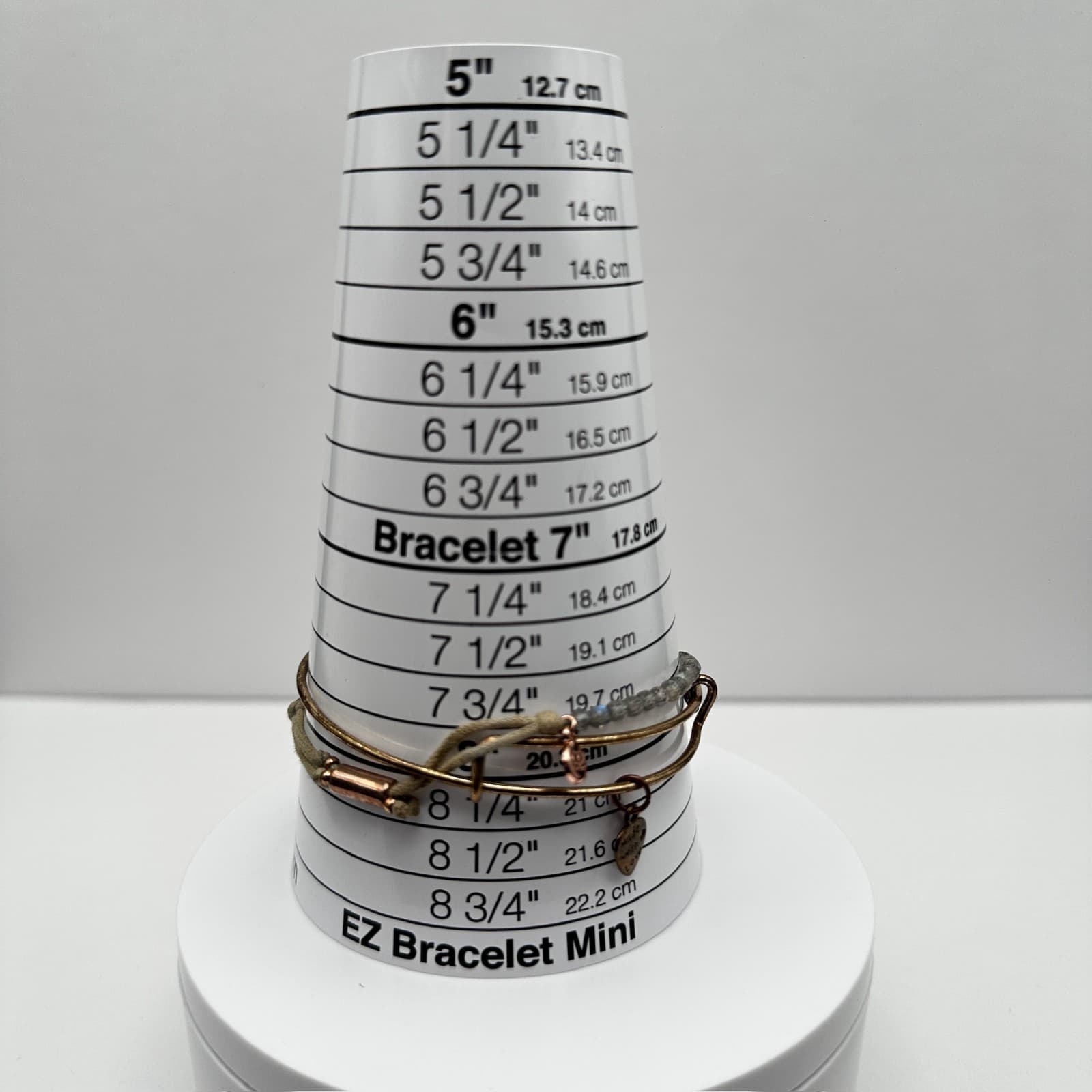 Vintage 90s Stacked Bangle & Cord Bracelet Set Grey Beads & Heart Charm Jewelry - Thumbnail 13