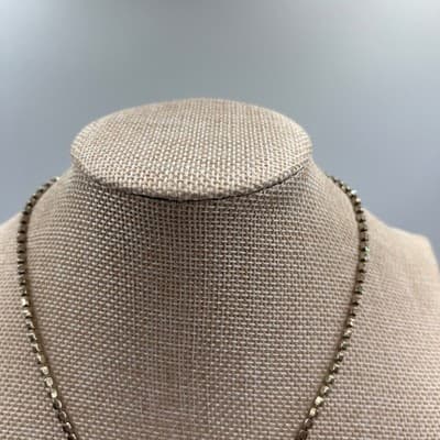 VTG Black & Clear Rhinestone Jewelry Set Necklace Bracelet Earrings Silver Tone - Thumbnail 3