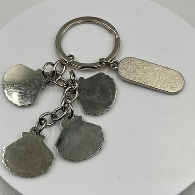 Vintage Ida Toruga Costa Rica Enamel Shell Charm Keychain Beach Coastal Style - Thumbnail 5