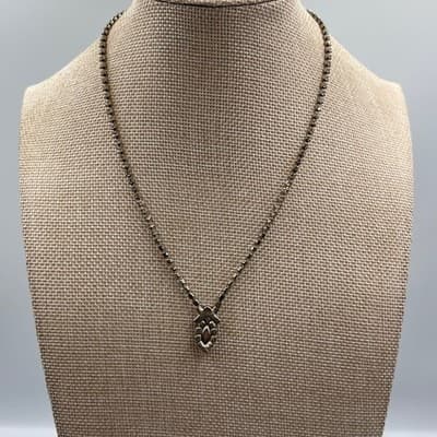 VTG Black & Clear Rhinestone Jewelry Set Necklace Bracelet Earrings Silver Tone - Thumbnail 6