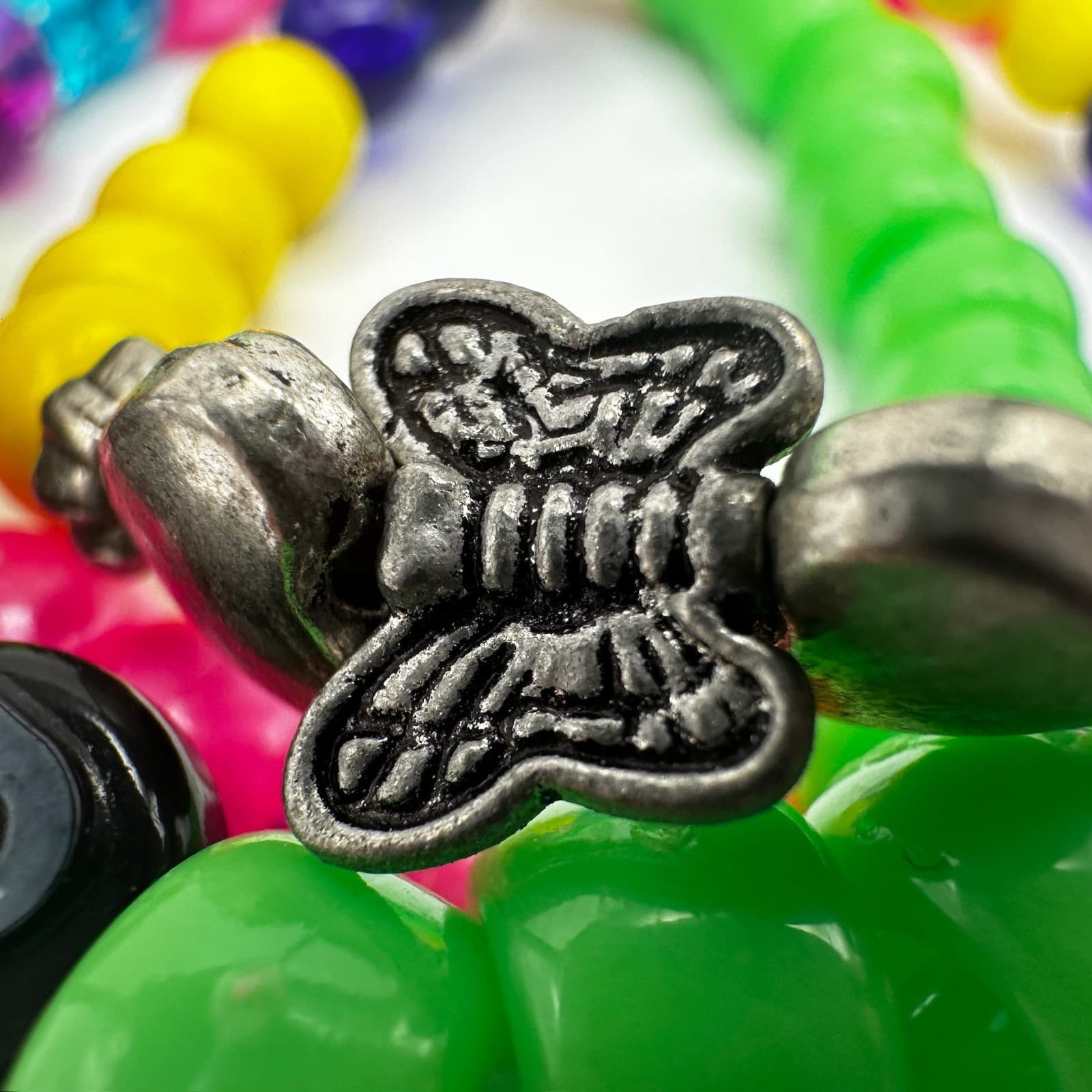 Vintage 90s Neon & Pastel Pony Bead Custom Stretchy Friendship Bracelets Jewelry - Thumbnail 13