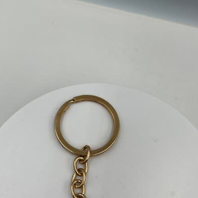 Vintage Angel Keychain Faceted Crystal Prism Gold Tone Guardian Angel Key Ring - Thumbnail 2