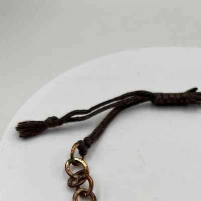 Vintage Gold Tone Chain Link Bracelet Adjustable Cord Casual Fashion Jewelry - Thumbnail 2