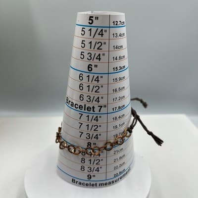 Vintage Gold Tone Chain Link Bracelet Adjustable Cord Casual Fashion Jewelry - Thumbnail 4