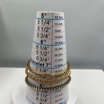 Vintage Gold Tone Rhinestone Bangle Bracelet Set Textured Stackable Bracelets - Thumbnail 6