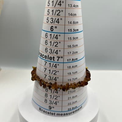 Vintage Brown Tortoiseshell Style Chip Bead Stretch Bracelet Acrylic Glass Look - Thumbnail 6