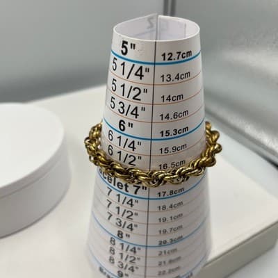 Vintage Gold Tone Multi-Link Chain Bracelet Chunky Textured Rope Style Statement - Thumbnail 7