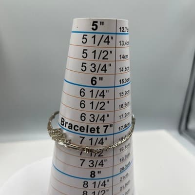 Vintage Silver Tone Rhinestone Curved Bar Bracelet Chain Elegant Sparkle Classic - Thumbnail 5