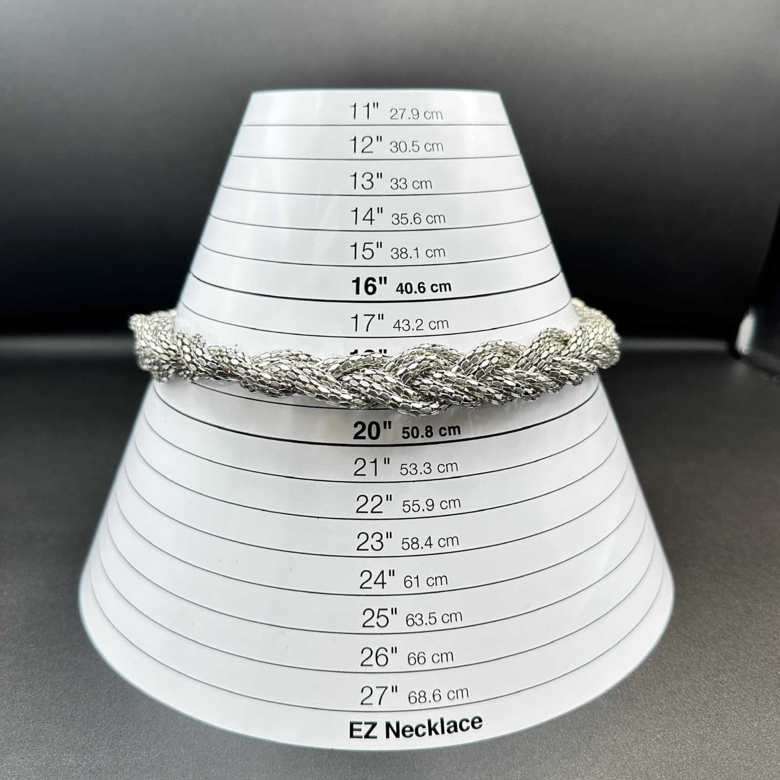 Express Silver Braided Multi-Strand Chain Necklace Chunky Glam Collar 18in - Thumbnail 2