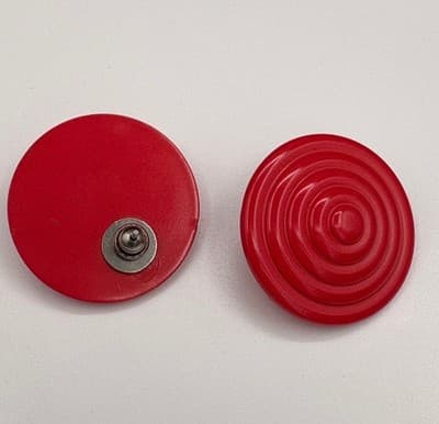 Vintage Red Enamel Swirl Round Clip On Earrings Fashion Jewelry Chunky - Thumbnail 2