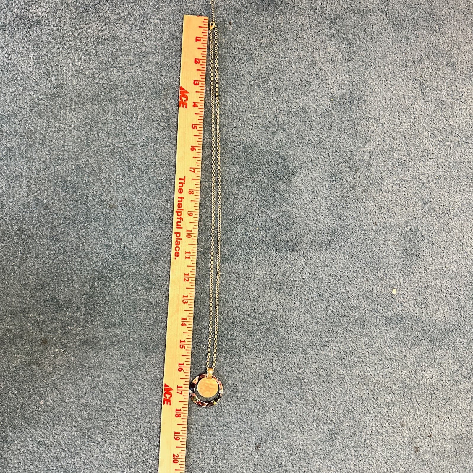 LOFT Outlet Gold Chain Necklace Resin Tortoise-Style Circle Pendant Boho Minimal - Thumbnail 10