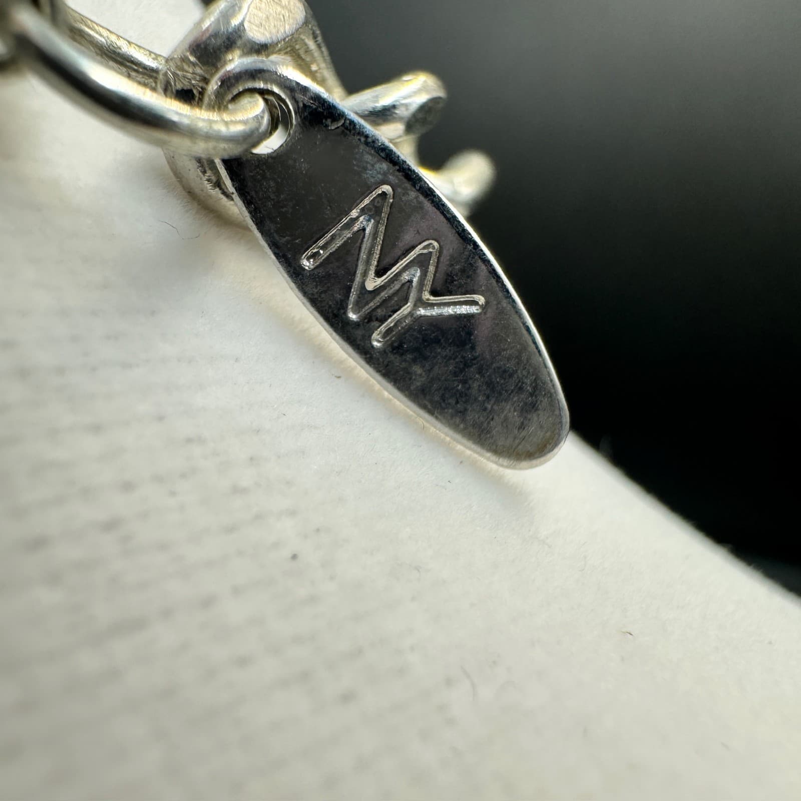 NY Silver Hammered Hoop Cluster Necklace Chunky Glam Statement Bib Jewelry 21in - Thumbnail 8