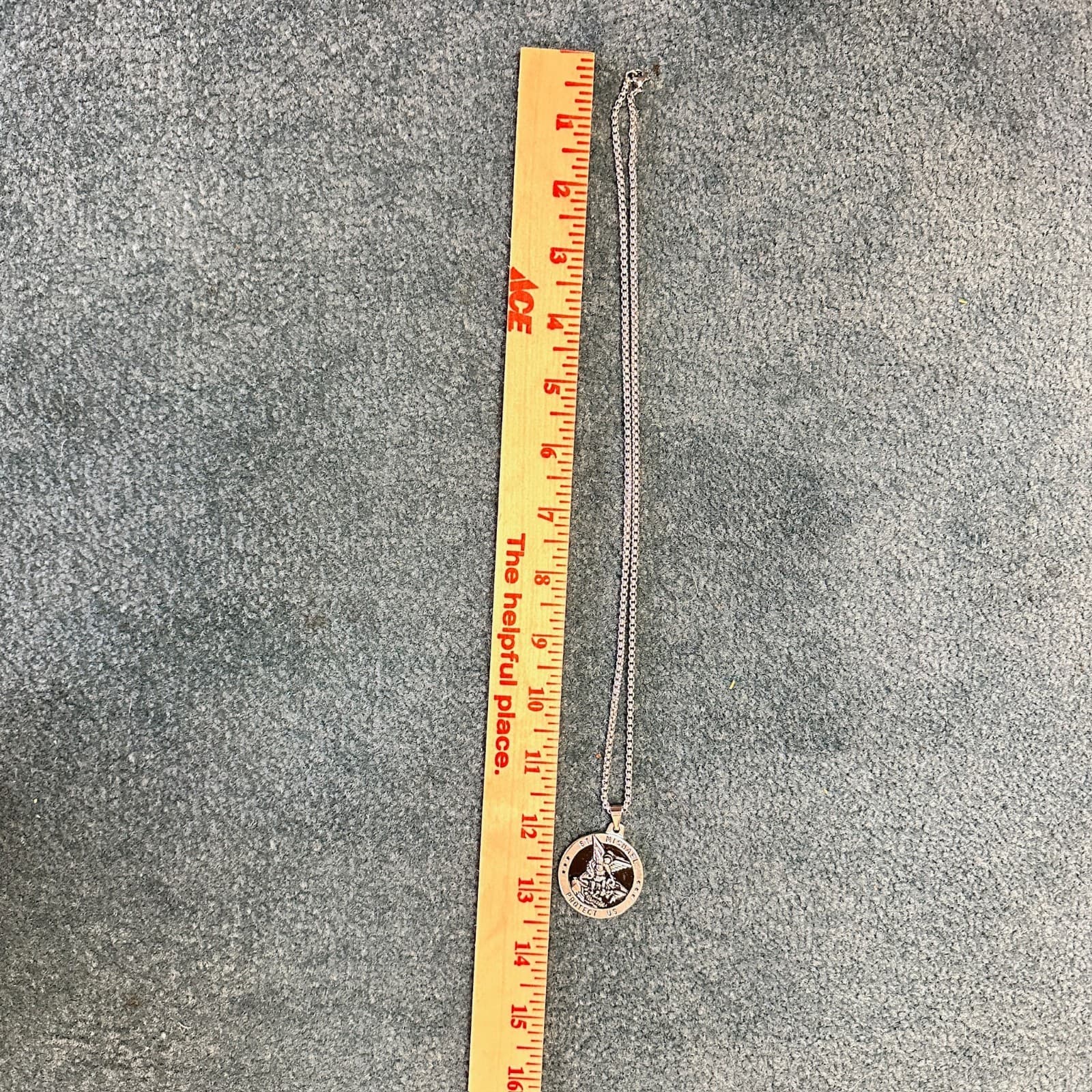 St. Michael Pendant Necklace Silver Black Medallion Religious Protection Icon - Thumbnail 3