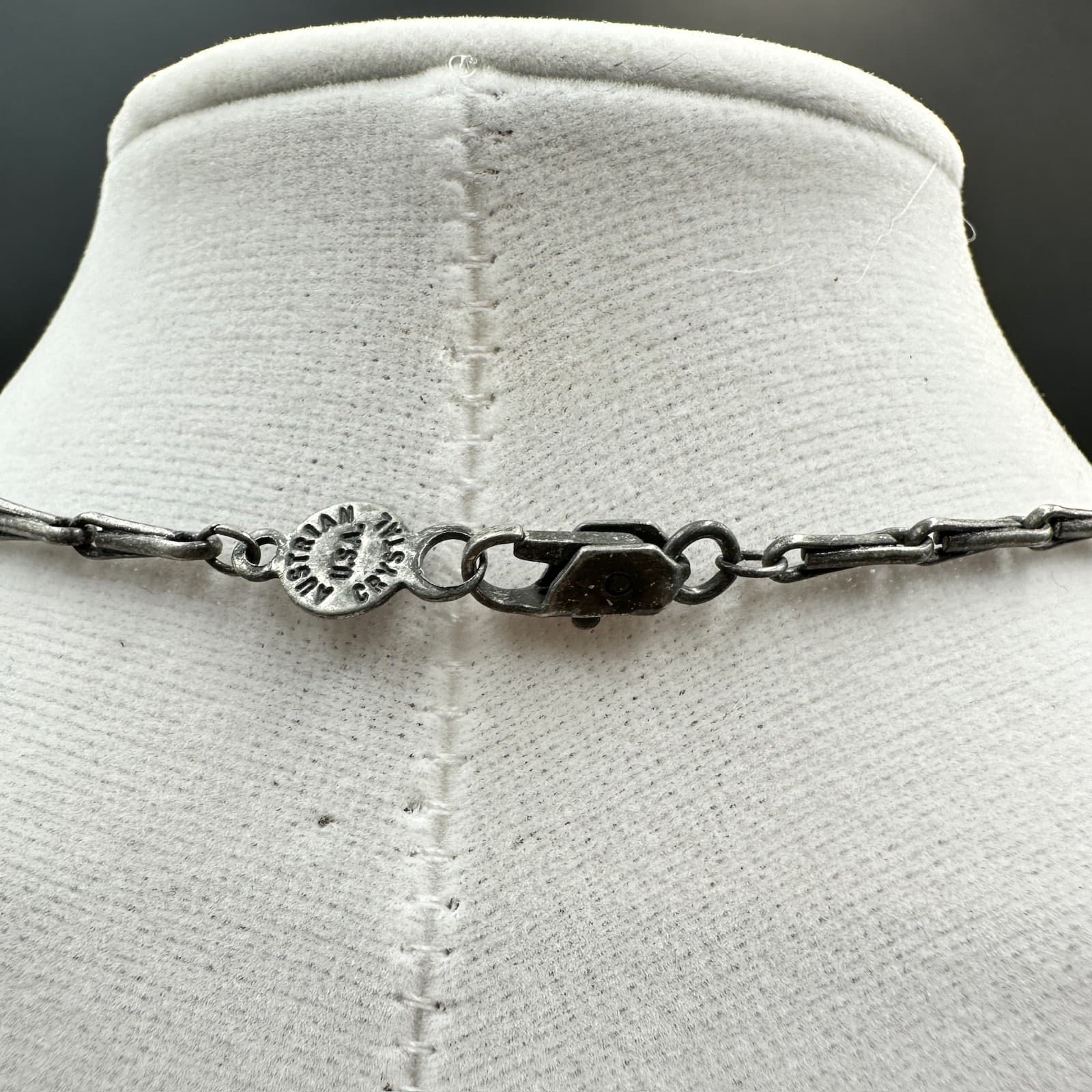 Dainty Silver Chain Necklace w/ Black Bead Drops Australian Crystal Minimalist - Thumbnail 7