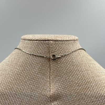 Vintage Silver Tone Ornate Floral Metal Filigree Plastic Pendant Necklace Boho - Thumbnail 7