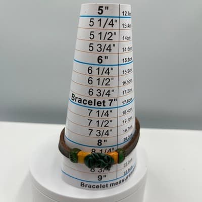 Vintage Carved Tribal Mask Bracelet Leather Cord Adjustable Brown Green Yellow - Thumbnail 6