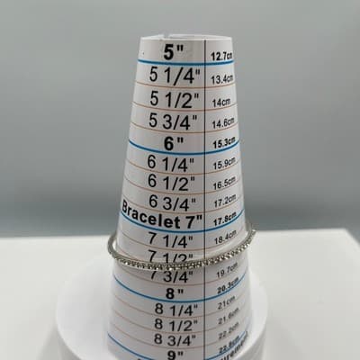 Vintage Slim Silver Tone Rhinestone Bangle Bracelet – Stackable Crystal Accent - Thumbnail 5