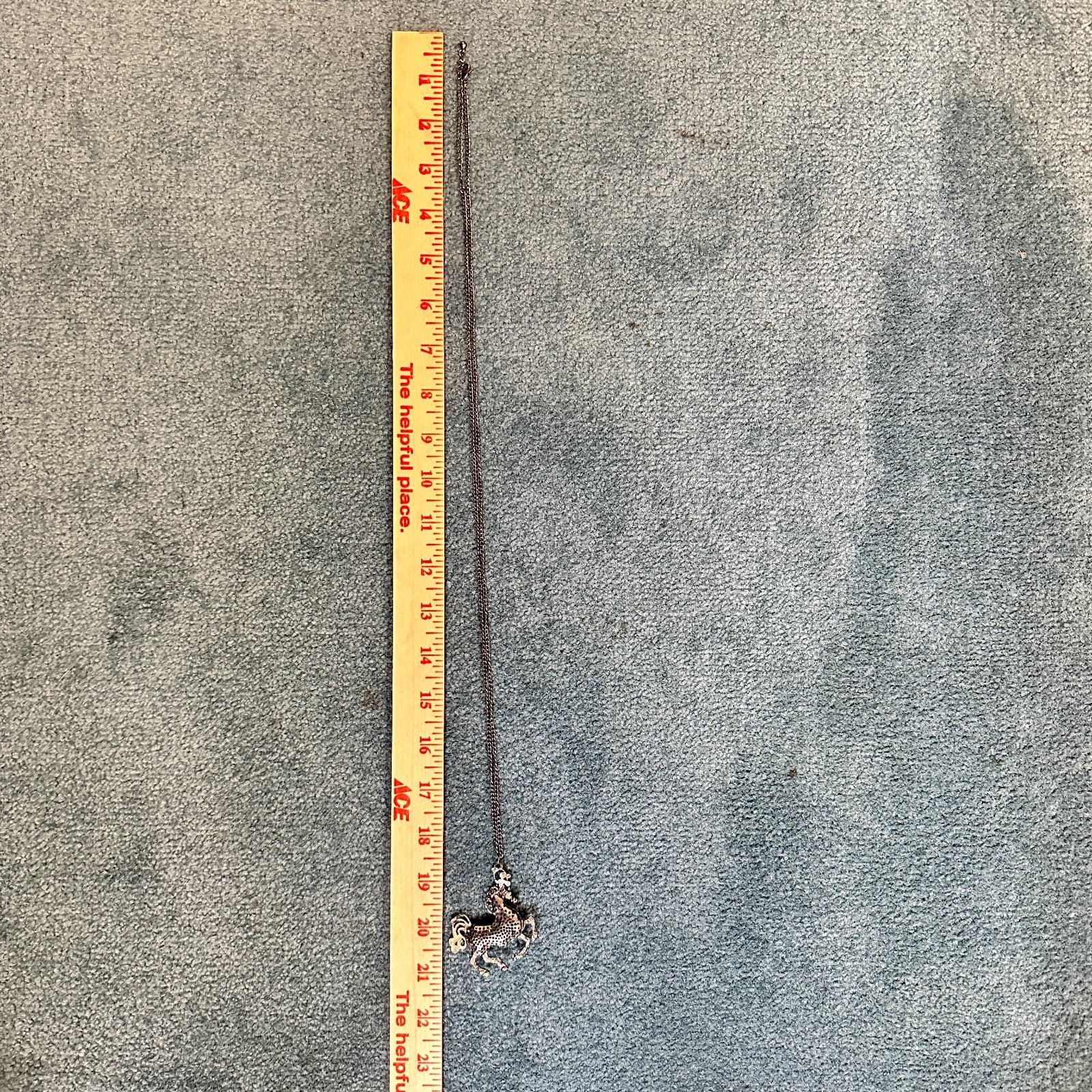 Vintage 90s Gunmetal Tone Black Horse Pendant Necklace Women's Classic Jewelry - Thumbnail 9