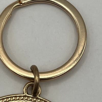 Vintage Avon 135th Anniversary Keychain CPC House Logo Gold Tone Sign of Quality - Thumbnail 4