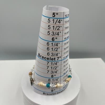 Vintage Seashell & Turquoise Beads Bracelet Starfish Charm Coastal Beach Jewelry - Thumbnail 8