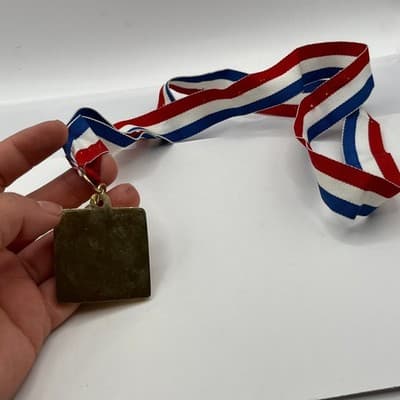 2006 USA Cycling State Championships Medal Gold Tone Winged Wheel Ribbon Trophy - Thumbnail 3