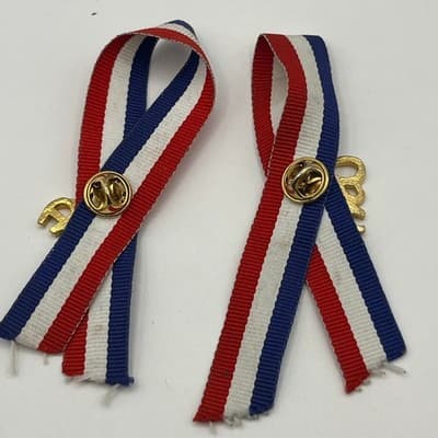 USA Figure Skating Pin Lot Olympic Patriotic God Bless America Ribbon Lapel Pins - Thumbnail 14