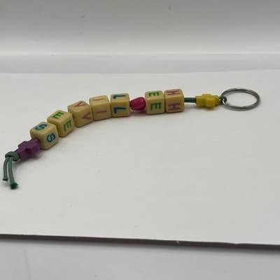 Vintage He Lives Christian Keychain Religious Faith Beaded Charm Cross Pendant - Thumbnail 5