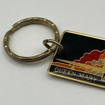 Vintage Queen Mary Spruce Goose Keychain Pinnacle Designs Gold Tone Enamel - Thumbnail 3