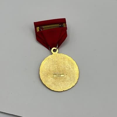 Vintage 1983 Margarita Basketball Medal Red Ribbon Enamel Gold Tone Sport Trophy - Thumbnail 7