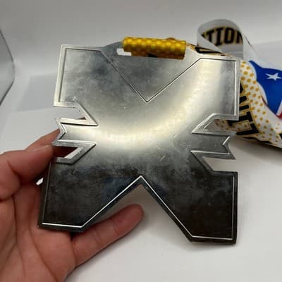 American Grappling Federation AGF Medal Large Silver X Shape BJJ Jujitsu Trophy - Thumbnail 6