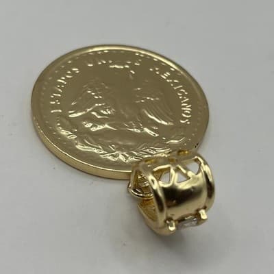 Vintage Mexican 50 Pesos Coin Pendant Winged Victory Centenario Style Gold Tone - Thumbnail 8