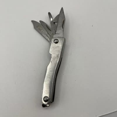 VTG Pocket Knife Multi Tool Lot of 7 Stainless China Red Folding Blade Estate - Thumbnail 8