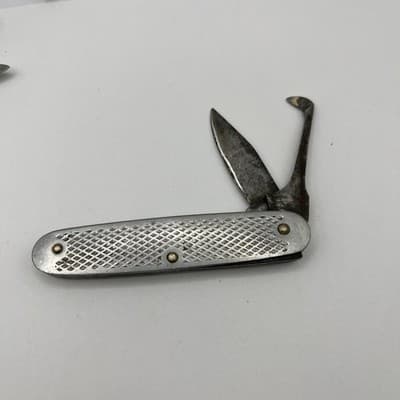 VTG Pocket Knife Multi Tool Lot of 7 Stainless China Red Folding Blade Estate - Thumbnail 5